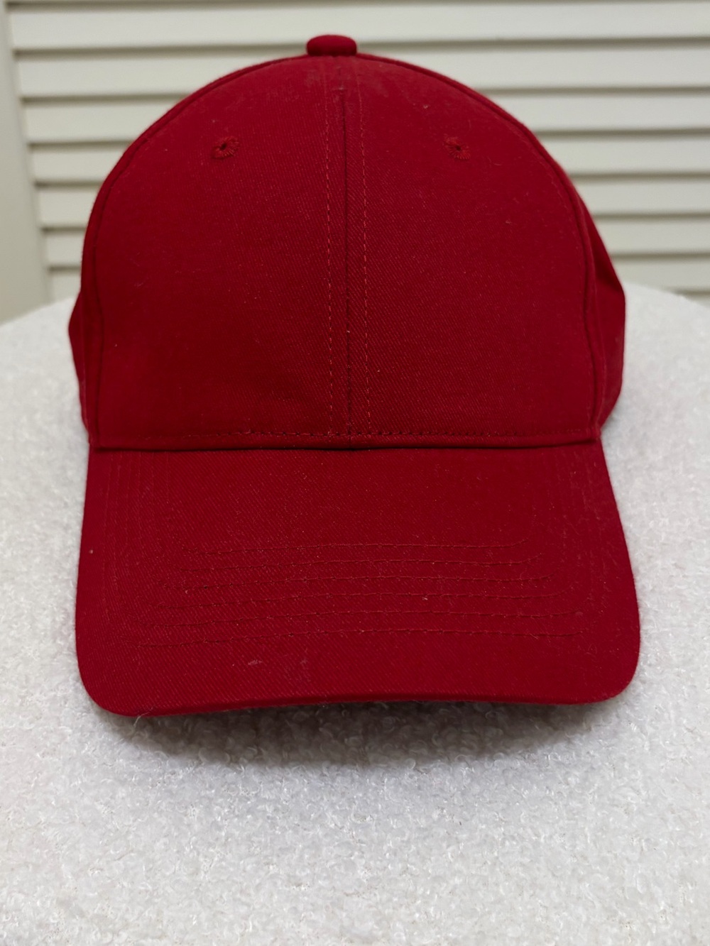 Classic Red Cotton Baseball Cap - Unbranded